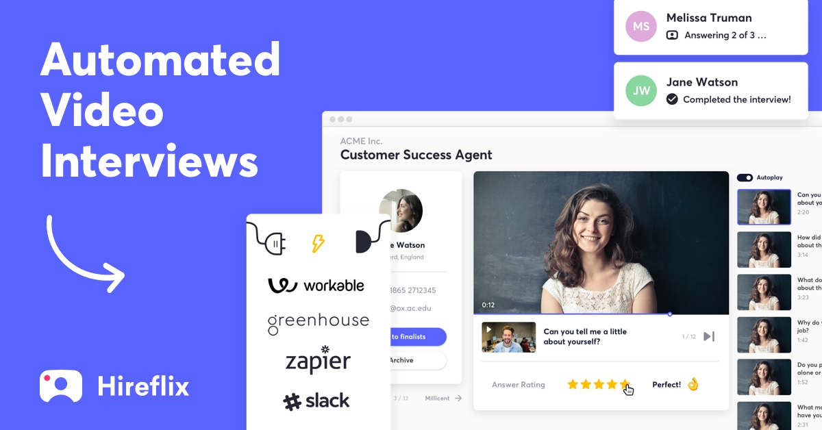Hireflix Official 1 One Way Video Interview Software
